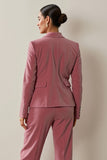 Grey Pink 2 Piece Notched Lapel Women Suits with 3D Flower