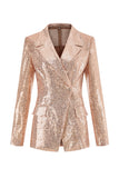 Sparkly Golden 2 Piece Sequins Holiday Suits