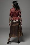 Sparkly Red 2 Piece A Line Notched Lapel Holiday Dress with Sash
