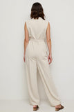 Ivory V-Neck Sleeveless Long Women Jumpsuits