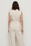 Ivory V-Neck Sleeveless Long Women Jumpsuits