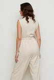 Ivory V-Neck Sleeveless Long Women Jumpsuits
