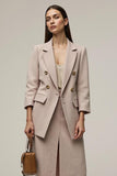 Gery Pink 2 Piece Sheath Notched Lapel Work Dress