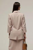 Gery Pink 2 Piece Sheath Notched Lapel Work Dress