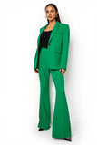 Dark Green Lapel One Button 2-piece Women Suits