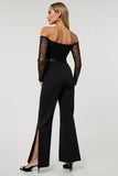 Off The Shoulder Black 2-piece Women Suits