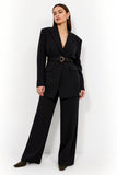 Black 2-piece Women Suits with Belt