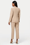 Apricot Double-Breasted 2-piece Women Suits