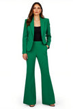Dark Green Notched Lapel 2-piece Women Suits
