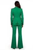 Dark Green Notched Lapel 2-piece Women Suits