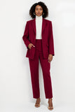Burgundy Notched Lapel Single-Breasted 2-piece Women Suits