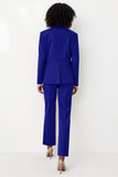 Royal Blue 2 Piece Shawl Lapel Women Suits