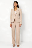 Apricot Notched Lapel Double Breasted 2 Piece Women Suits