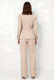 Apricot Notched Lapel Double Breasted 2 Piece Women Suits