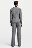 Grey 2 Piece Notched Lapel Women Suits