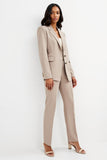 Apricot 2 Piece Notched Lapel Women Suits