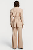 Apricot 2 Piece Peak Lapel Women Suits with Belts