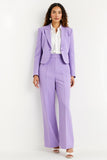 Purple 2 Piece Notched Lapel Women Suits with Sleeves