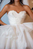 Strapless White Ruffled A Line Homecoming Dress