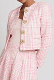Pink A Line Short 2-Piece Tweed Homecoming Outfits
