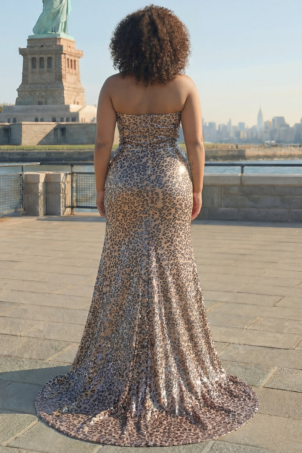 leopard sequin prom dress Strapless Leopard-Print Prom Gown: Jovani 48651 Animal Print / 00