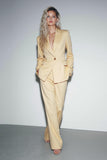 Yellow 2 Piece Peak Lapel Women Suits with Pockets