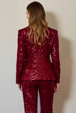 Sparkly Burgundy One Button 2 Piece Prom Suit