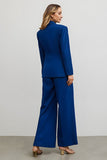 Dark Blue Slim Fit One Button 2 Piece Business Suits