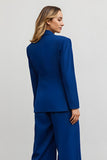 Dark Blue Slim Fit One Button 2 Piece Business Suits
