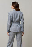 Sparkly Grey 2 Piece Sequins Women Prom Suits with Pockets