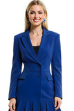 Royal Blue Peak Lapel Long Sleeves Short Blazer Dress