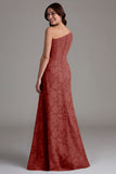 A-Line One Shoulder Ruched Eucalyptus Bridesmaid Dress
