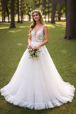 Ruffled A Line Corset Ivory Lace Wedding Dress