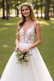 Ruffled A Line Corset Ivory Lace Wedding Dress