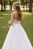 Ruffled A Line Corset Ivory Lace Wedding Dress