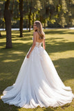 Ivory A Line Strapless Corset Tulle Wedding Dress