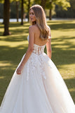 Ivory A Line Strapless Corset Tulle Wedding Dress