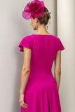 Burgundy A Line Floral Mother Of The Bride Dress