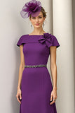 Burgundy A Line Floral Mother Of The Bride Dress