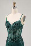 Black Bodycon Backless Sheer Corset Short Homecoming Dress with Sequins