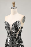 Sparkly Black Bodycon Sequins Short Homecoming Dress with Beading