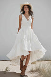 Ivory A Line V-Neck Engagement Dress