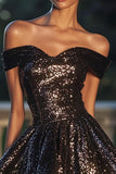 A-Line Short Black Homecoming Dress