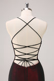 Mermaid Black Red Halter Appliqued Long Formal Dress