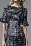 Bateau Mermaid Black Work Dress