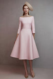 Off the Shoulder A Line Pink Work Dress