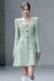 A Line Short Mint Green Work Dress