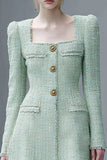 A Line Short Mint Green Work Dress