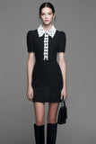 Polo Collar Sheath Black Work Dress