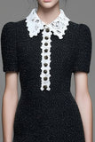 Polo Collar Sheath Black Work Dress